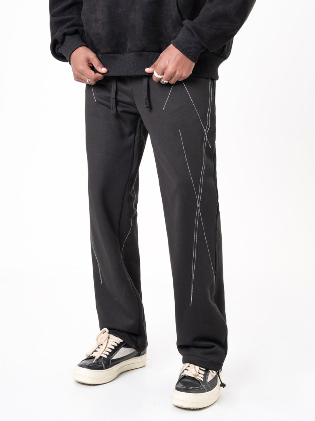 F3F Select Drawstring Splicing Line Design Sweatpants