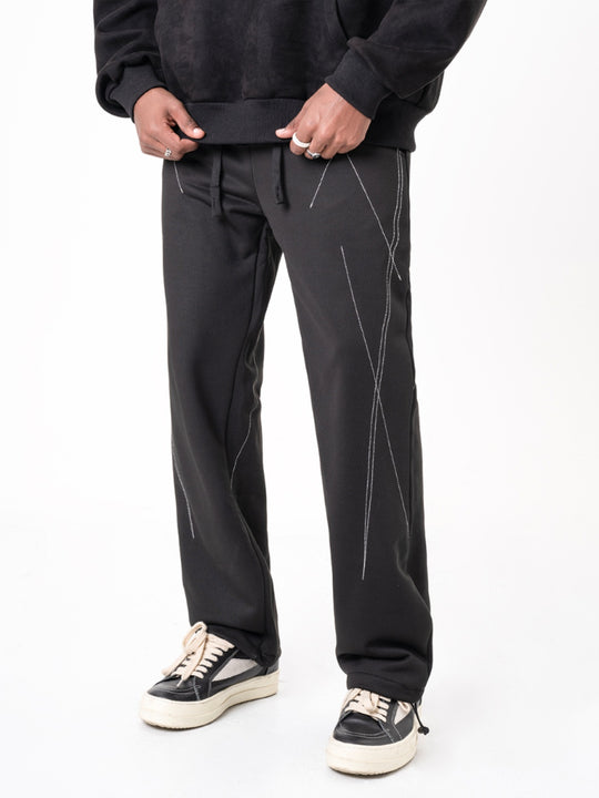 F3F Select Drawstring Splicing Line Design Sweatpants