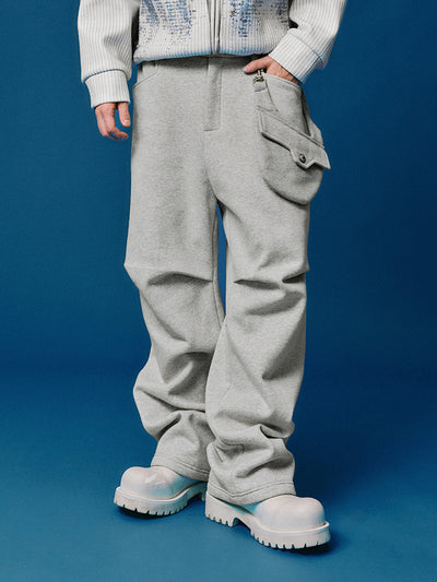 YADcrew Removable Belt Bag Folded Pleated Sweatpants | Face 3 Face