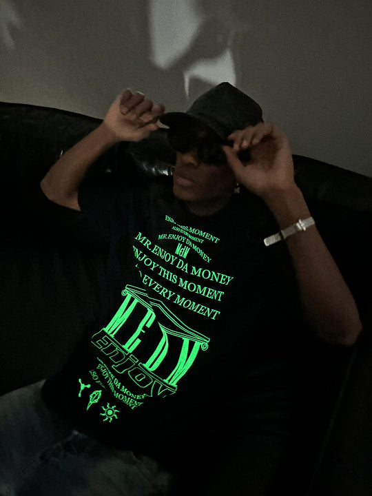 MEDM Letter Full Print Glow In The Dark Tee
