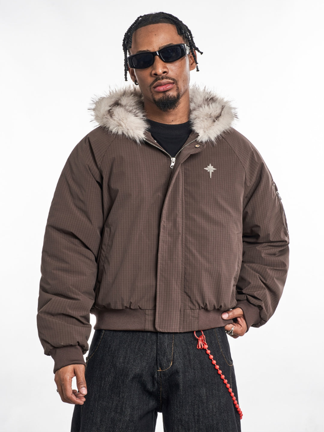 F3F Select Fur Lining Hoodie MA-1 Bomber Flight Jacket | Face 3 Face