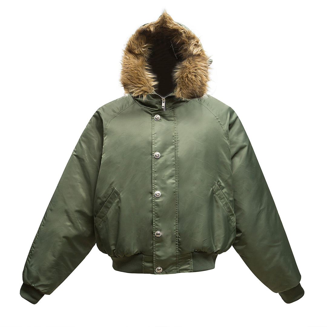 F3F Select Faux Fur Hooded MA-1 Bomber Jacket | Face 3 Face