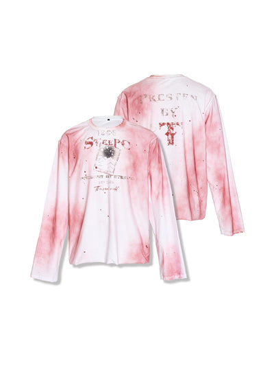 STEEPC Spray Dye Aged Print Long Sleeve Tee | Face 3 Face