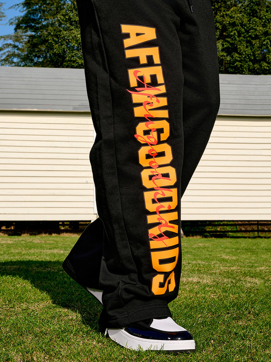 AFGK Double Row Letter Printed Sweat Pants