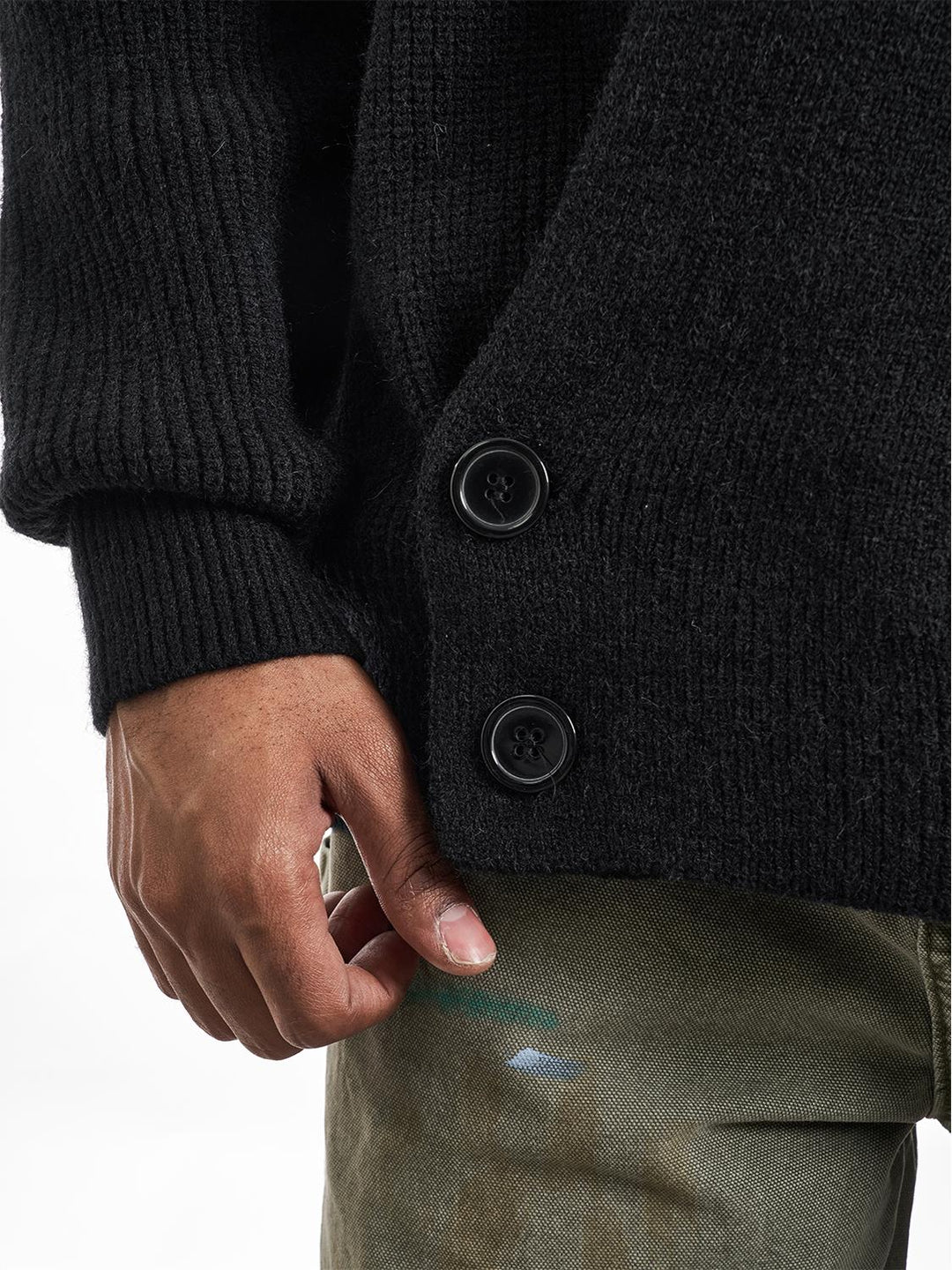 F3F Select Irregular Slant Button Knit Cardigan | Face 3 Face