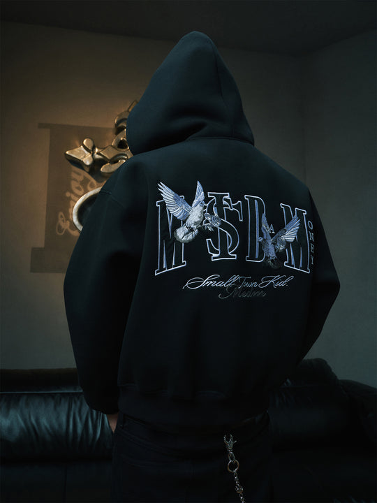 Small Town Kid x MEDM Peace Dove Logo Zip Up Hoodie | Face 3 Face