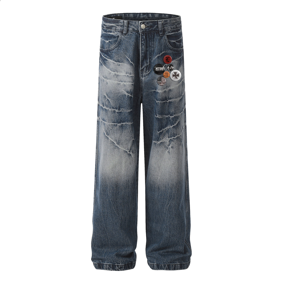 F3F Select Cat Whisker Washed Distressed Baggy Jeans | Face 3 Face