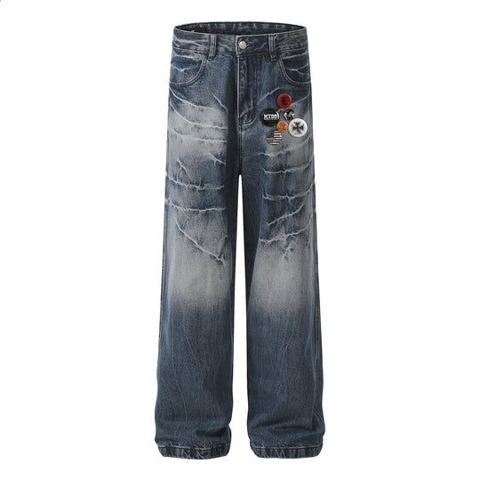 F3F Select Cat Whisker Washed Distressed Baggy Jeans | Face 3 Face