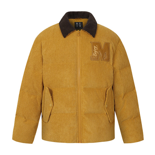 MEDM Corduroy Lapel Color Blocking Down Jacket | Face 3 Face
