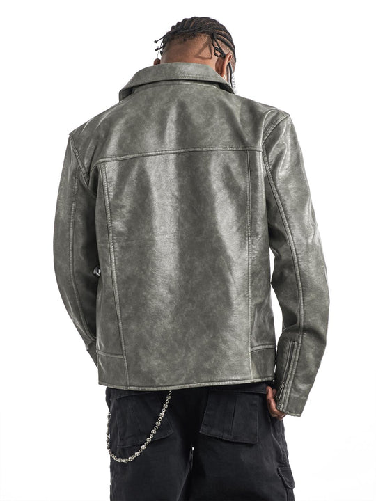 F3F Select Washed Leather Motorcycle Jacket | Face 3 Face
