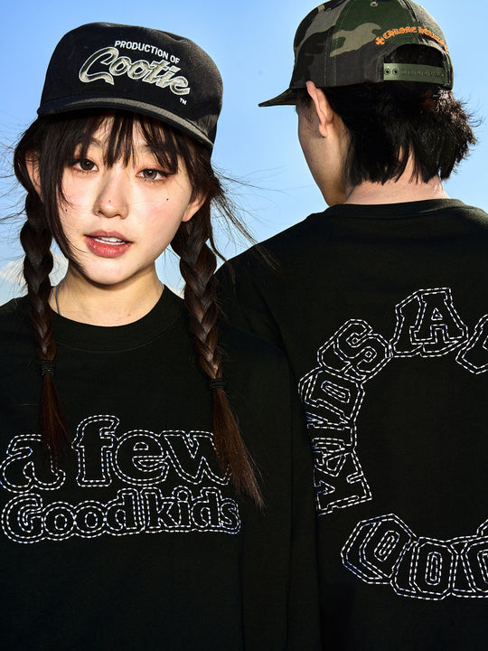 AFGK Ring Dotted Line Embroidery Tee