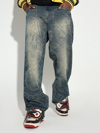 DICETINY Dice Empire Burnt Washed Jeans | Face 3 Face