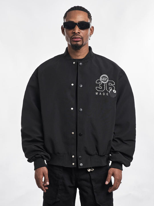 F3F Select Letter Embroidered Bomber Jacket | Face 3 Face