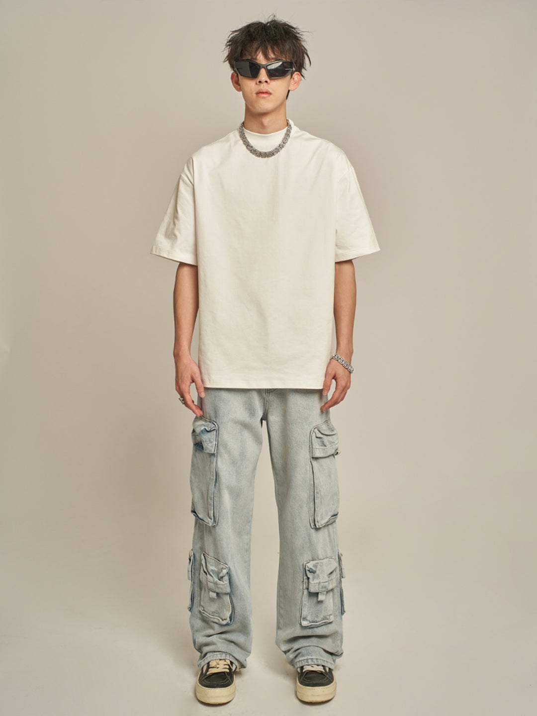 F3F Select Washed Multi Pocket Work Cargo Jeans