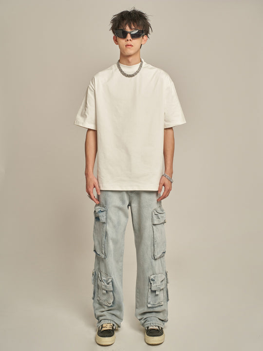 F3F Select Washed Multi Pocket Work Cargo Jeans
