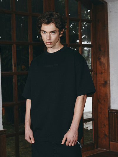 ANTIDOTE Embroidered Leather Studded Tee