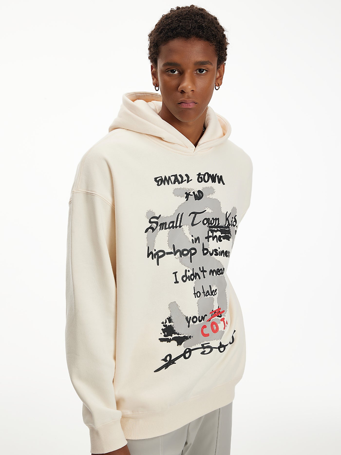 Small Town Kid Graffiti Font Print Hoodie | Face 3 Face