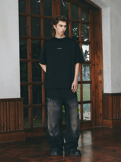ANTIDOTE Hidden Pocket Structure Faded Work Cargo Jeans