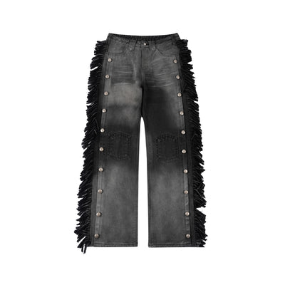 S45 Washed Gradient Fringe Metal Studs Jeans | Face 3 Face