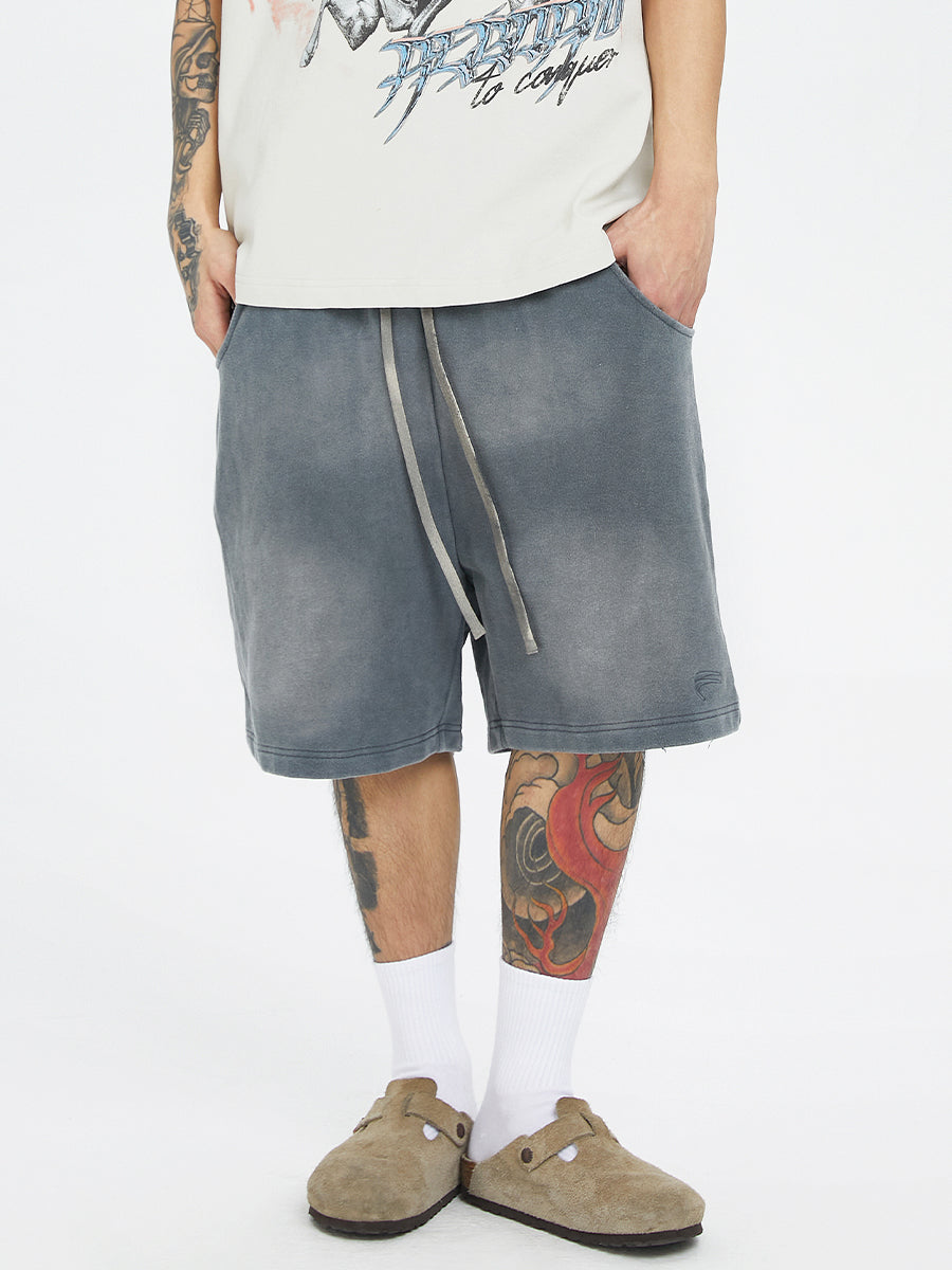 F2CE Gradient Distressed Basic Dirty Sweat Shorts