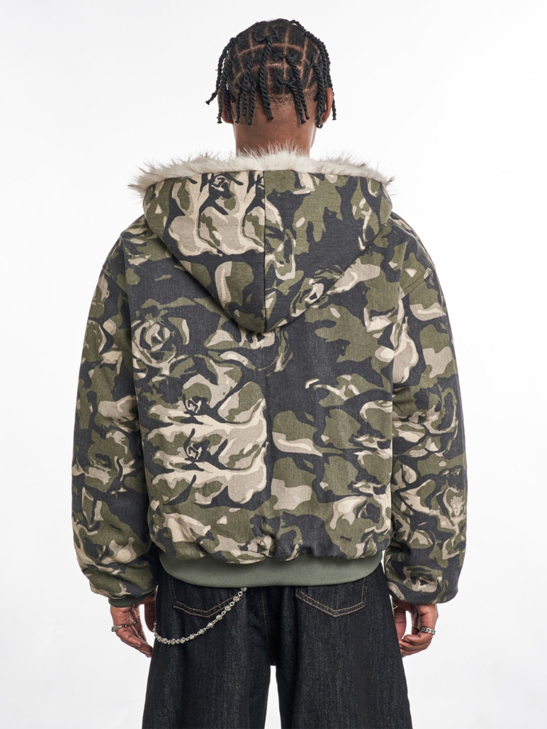 F3F Select Fur Lining Camouflage Hoodie Work Jacket | Face 3 Face