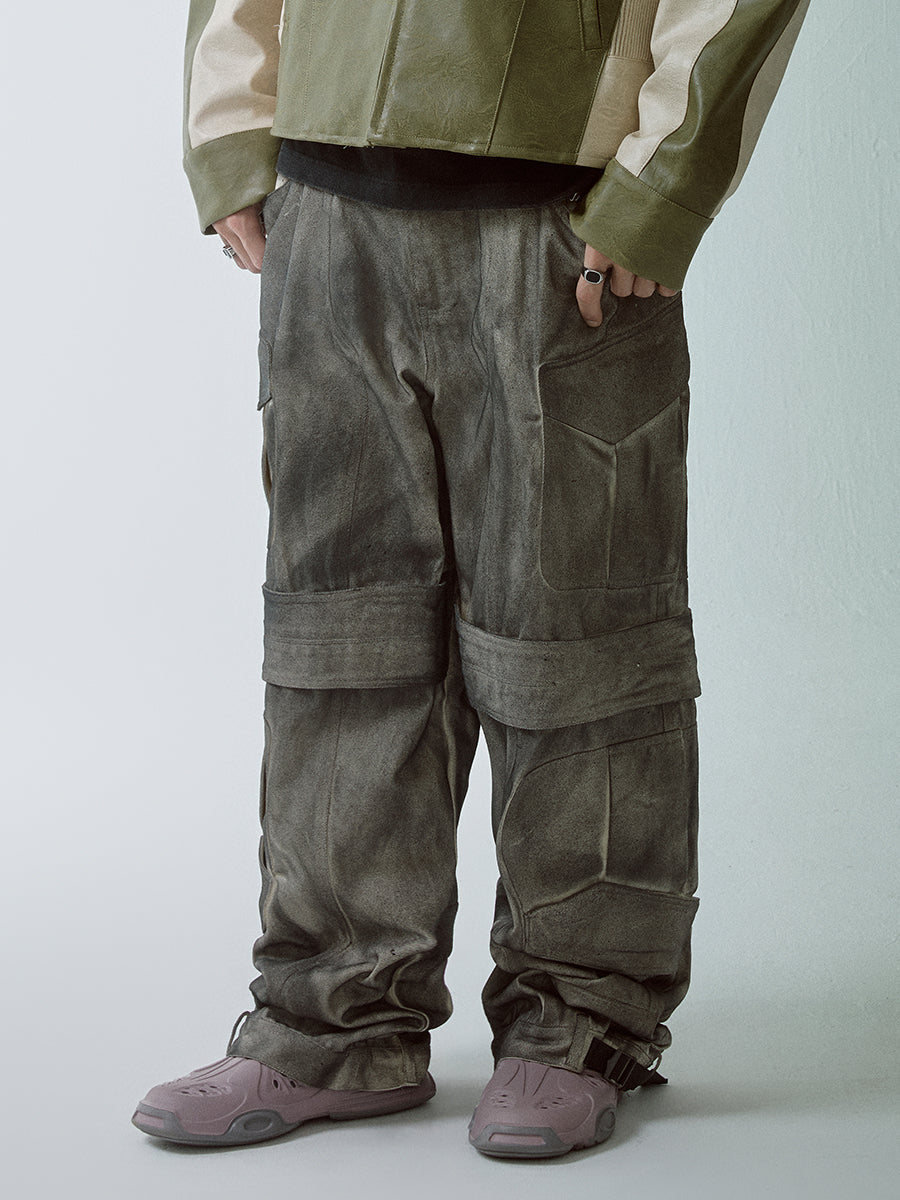 F2CE Dyed Dirty Symmetrical Work Baggy Cargo Pants | Face 3 Face