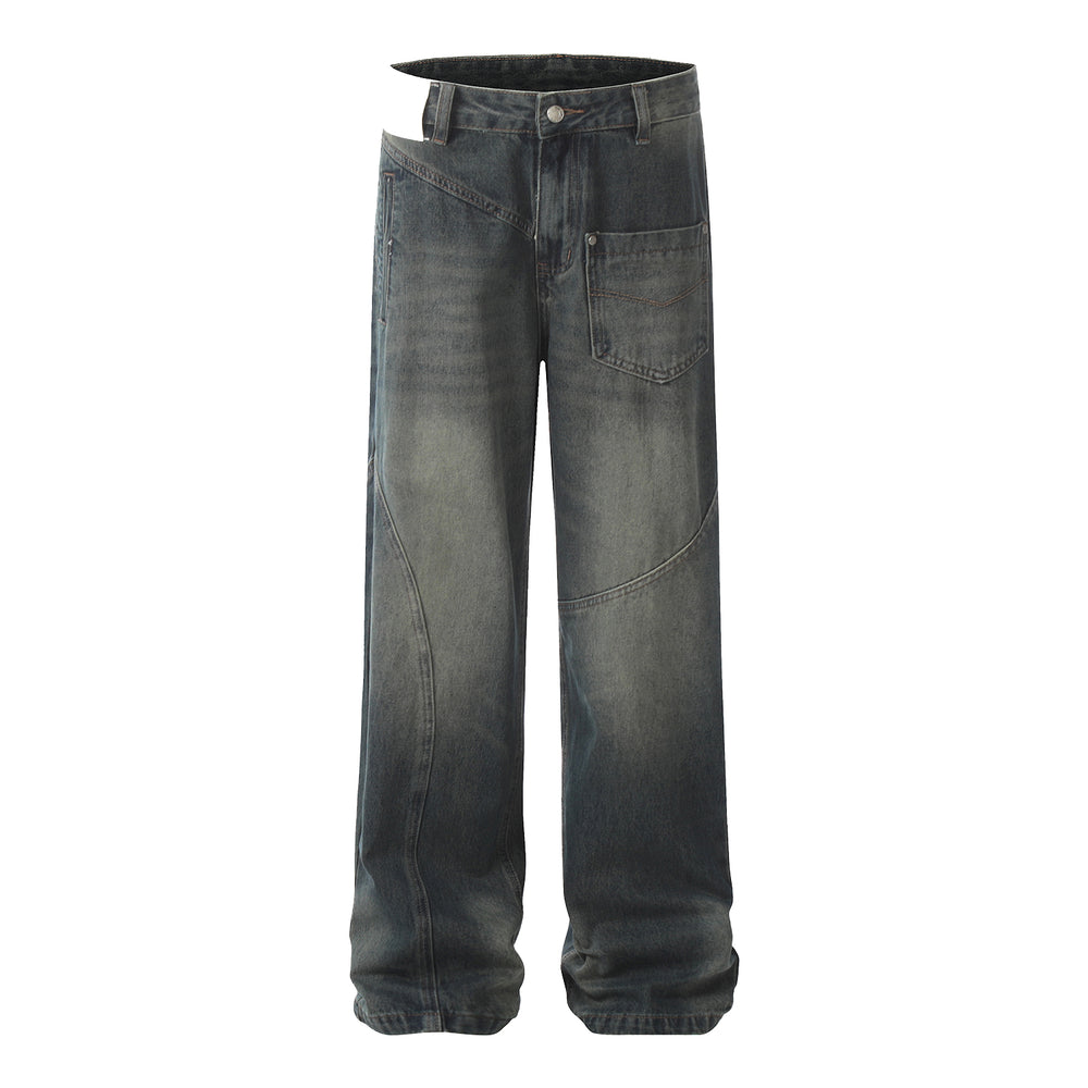 F3F Select Asymmetrical Stitch Pocket Design Jeans | Face 3 Face