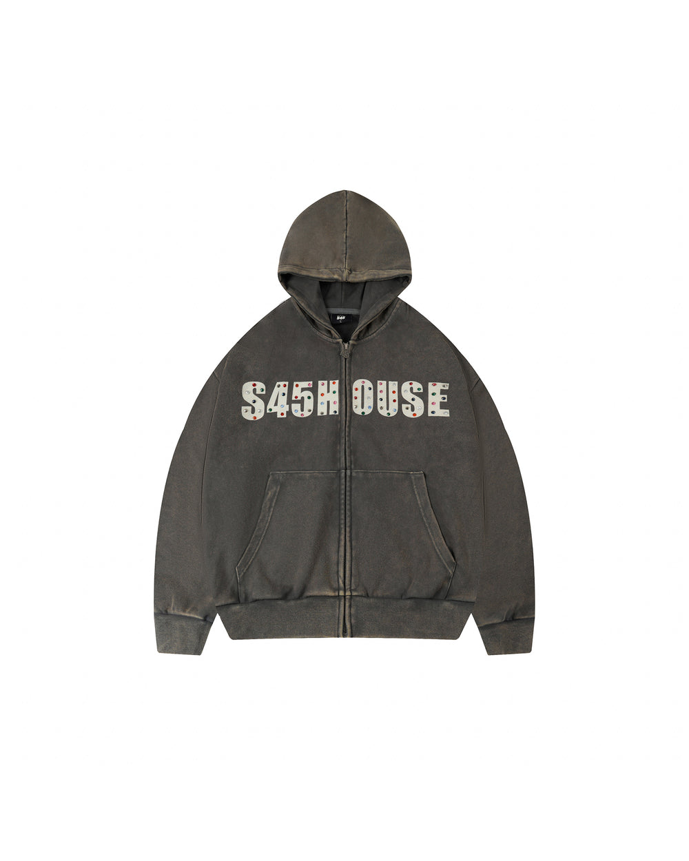S45 Gemstone Logo Washed Zip Up Hoodie | Face 3 Face