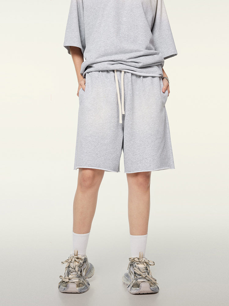 F3F Select Washed Distressed Cut Off Short Sweatpants