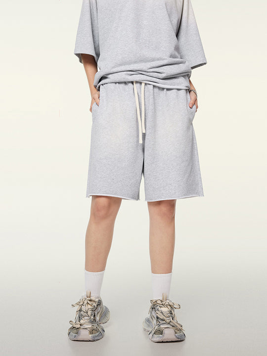 F3F Select Washed Distressed Cut Off Short Sweatpants