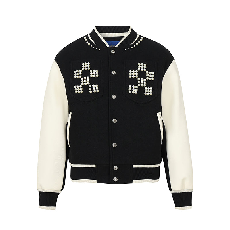 YADcrew Pearl Checkerboard Varsity Jacket | Face 3 Face