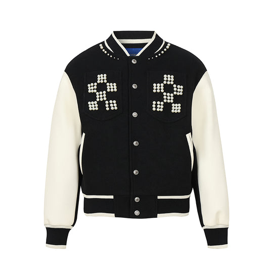 YADcrew Pearl Checkerboard Varsity Jacket | Face 3 Face