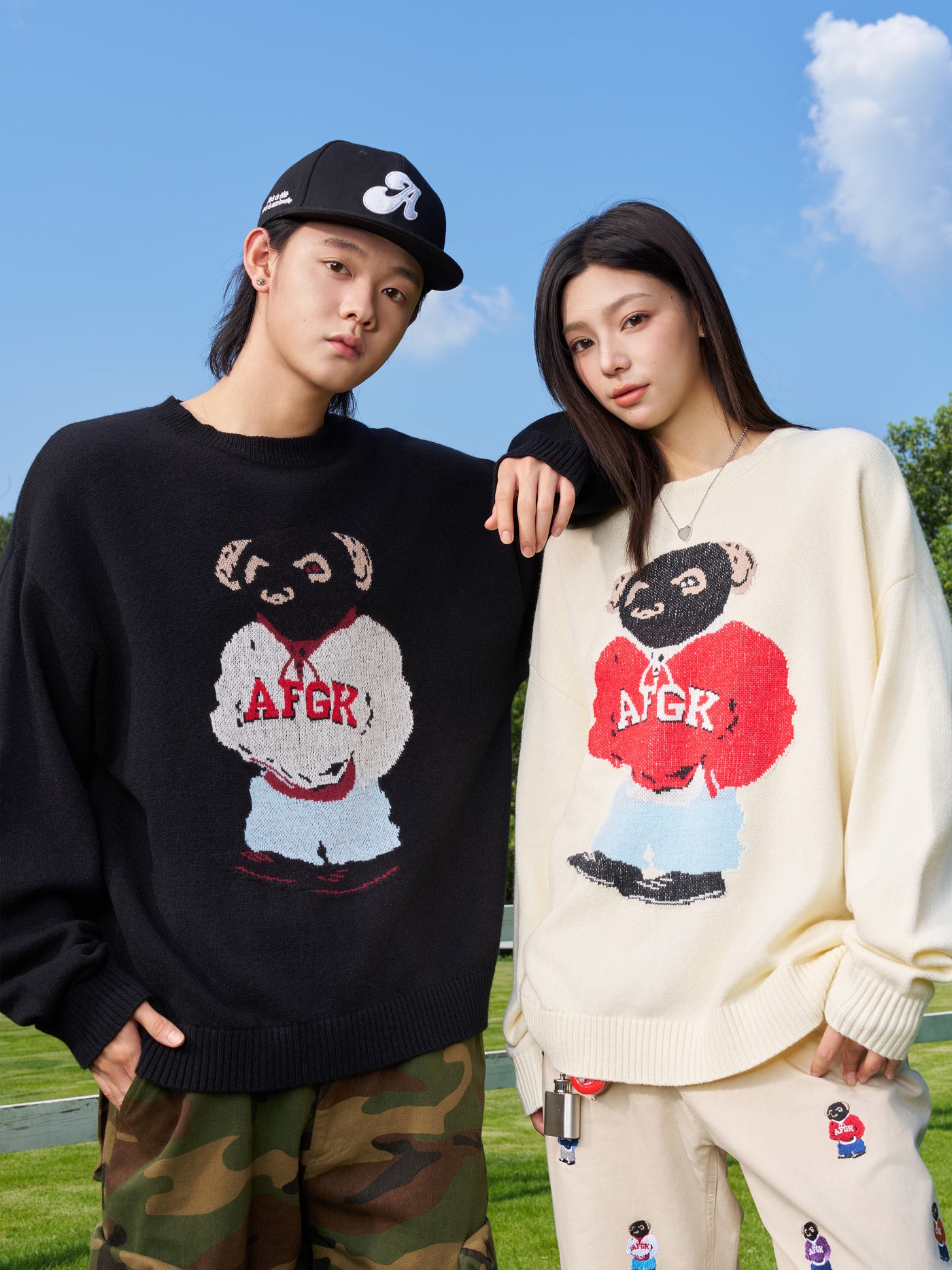 AFGK Bear Jacquard Knit Sweater | Face 3 Face