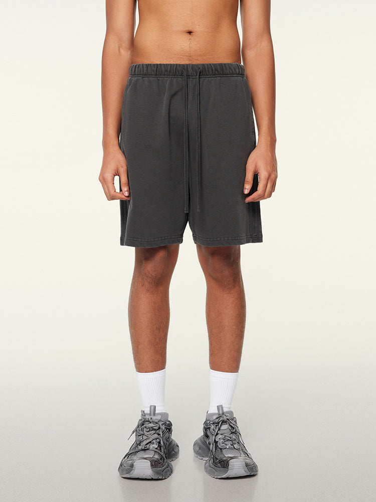 F3F Select Duty Washed & Old Spliced Striped Short Sweatpants