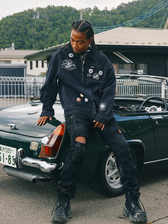 MEDM Sketch Angel Dove Embroidered Detroit Jacket | Face 3 Face