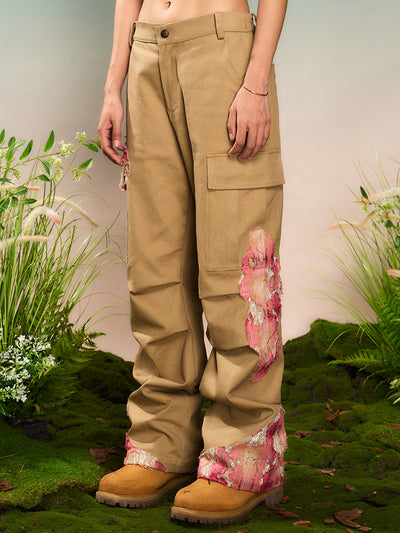 YADcrew Evening Lace Patchwork Pleated Cargo Pants | Face 3 Face