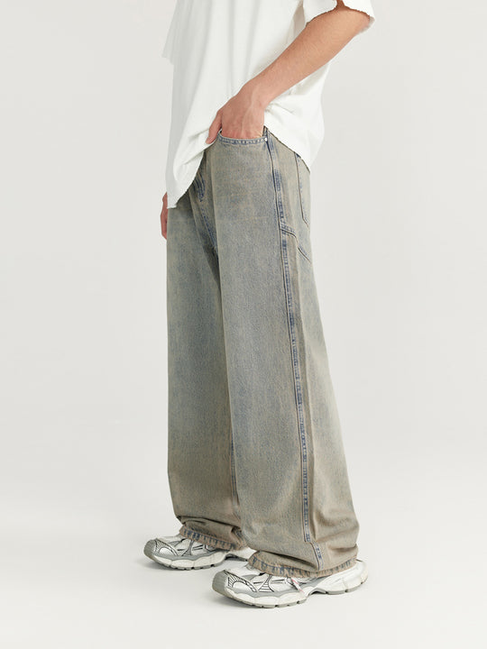 F3F Select Retro Wash Cut Wide Leg Jeans