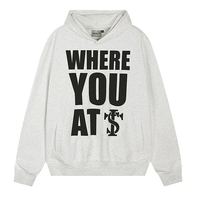 Small Town Kid WHERE YOU AT Slogan Hoodie | Face 3 Face