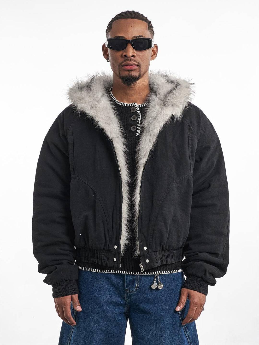 F3F Select Fur Quilted Lining Hoodie Jacket | Face 3 Face