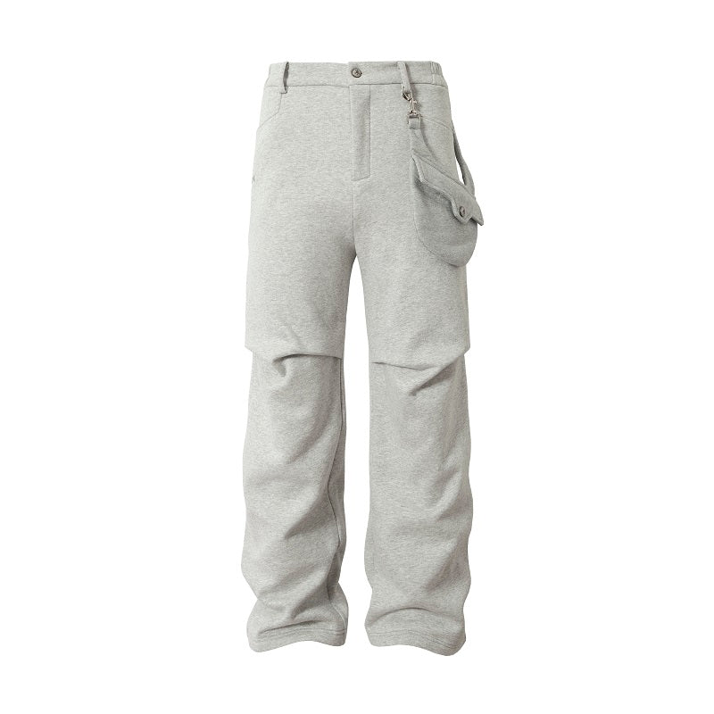 YADcrew Removable Belt Bag Folded Pleated Sweatpants | Face 3 Face