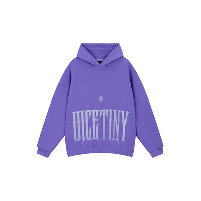 DICETINY Distressed Logo Printed Hoodie | Face 3 Face