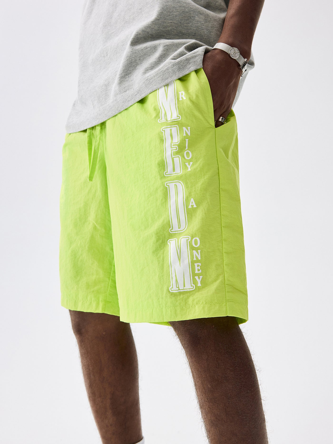 MEDM Nylon Letter Logo Sports Shorts