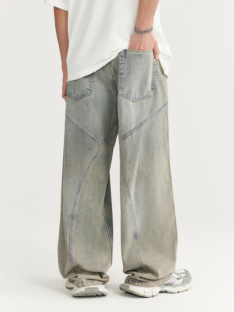 F3F Select Retro Wash Cut Wide Leg Jeans