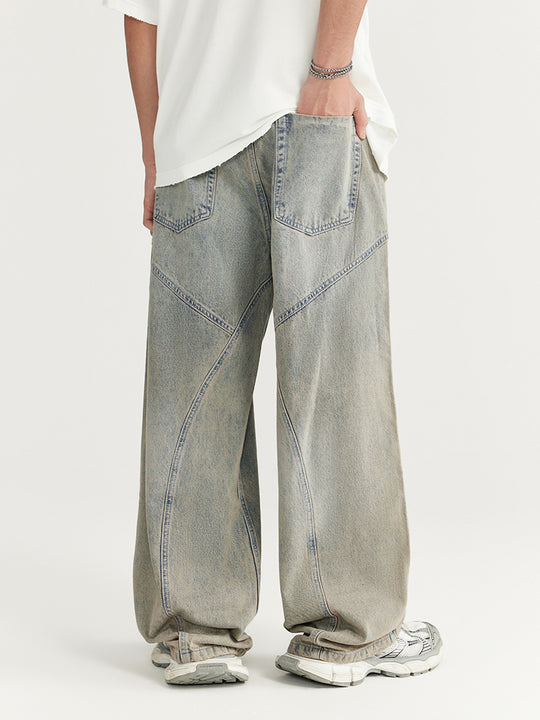 F3F Select Retro Wash Cut Wide Leg Jeans