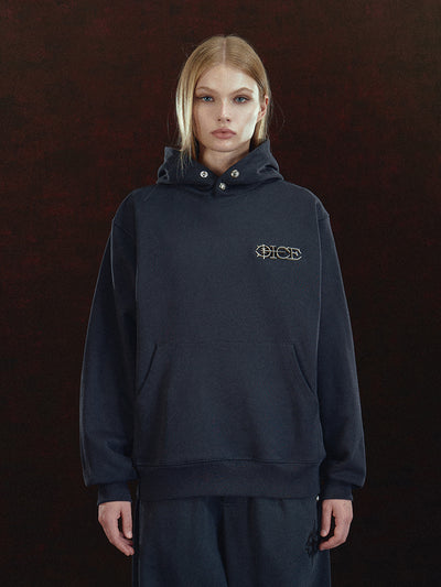 DICETINY Metal Logo & Button Hoodie | Face 3 Face