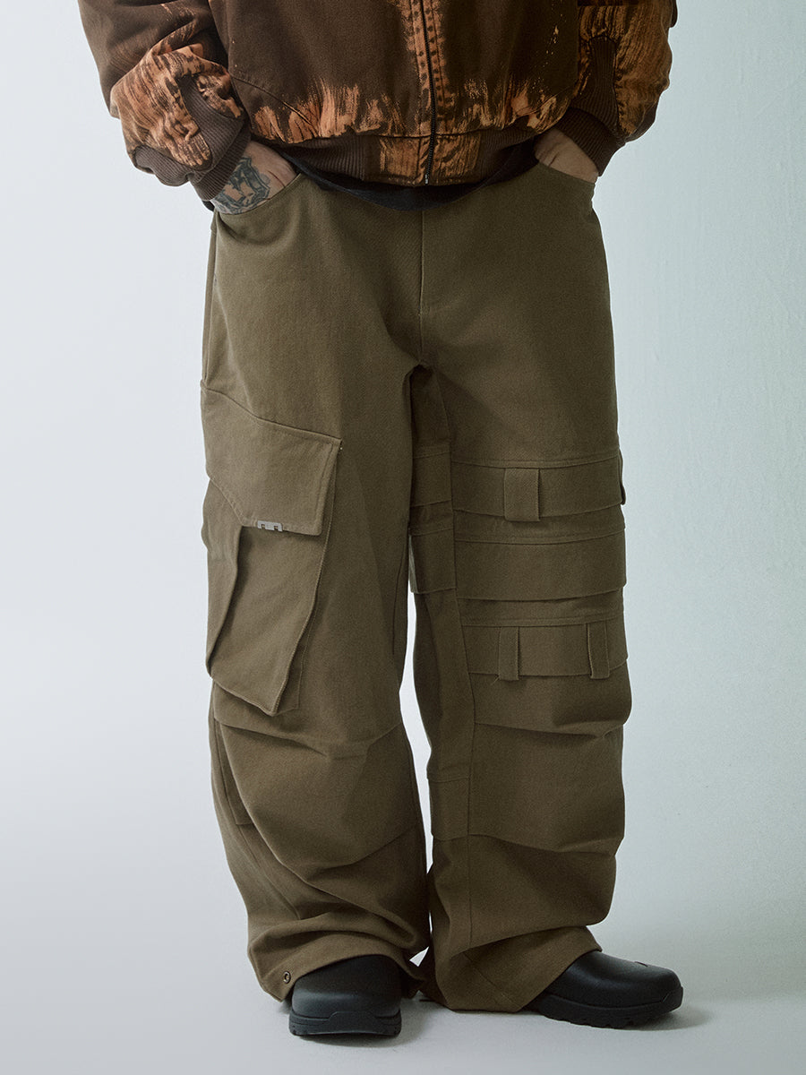 F2CE Large Pockets Deconstructed Work Baggy Cargo Pants | Face 3 Face