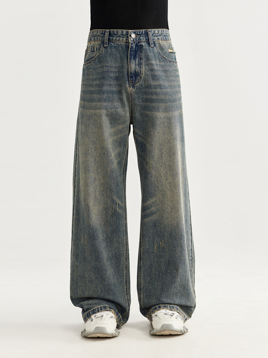 F3F Select Retro Washed Distressed Blue Jeans