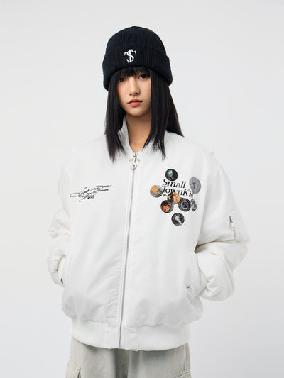 Small Town Kid Badge Logo MA-1 Bomber Jacket | Face 3 Face