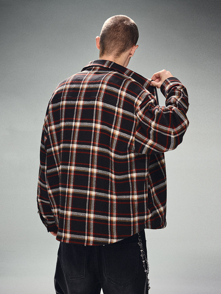 DICETINY Plaid Double Zip Shirt Jacket | Face 3 Face