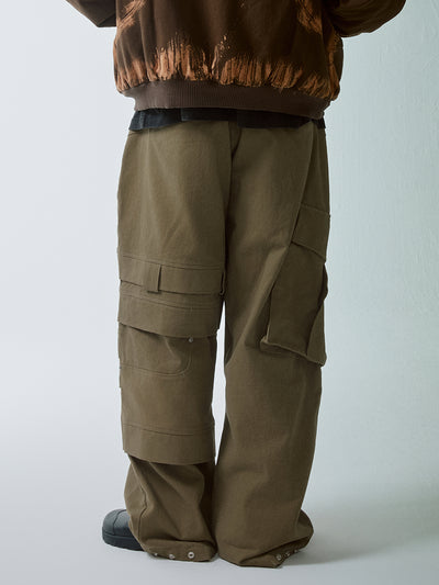 F2CE Large Pockets Deconstructed Work Baggy Cargo Pants | Face 3 Face